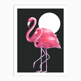 Pink Flamingos Art Print