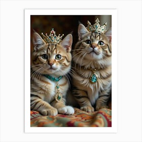 Cute Kittens In Tiaras Art Print