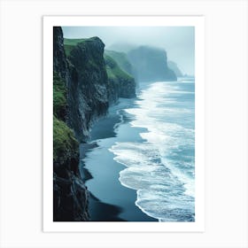 Black Sand Beach In Iceland 2 Art Print