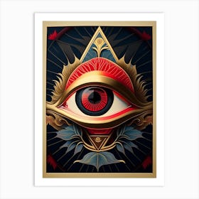 Third Eye Symbol 3, Japanese Ukiyo E Style Art Print