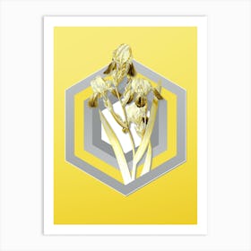 Botanical Elder Scented Iris in Gray and Yellow Gradient n.196 Art Print