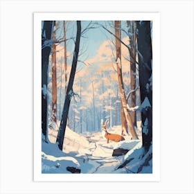 Winter Rabbit 1 Illustration Art Print