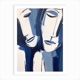 Two Women In Blue Art Print