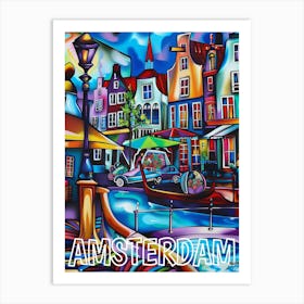 Amsterdam, Cubism and Surrealism, Typography Art Print