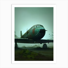 Old Plane On The Ground Art Print