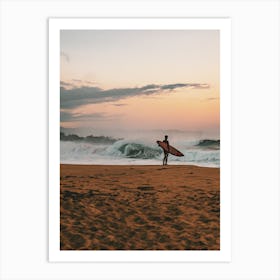 Surfing At Sunset Art Print