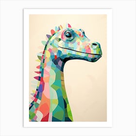 Colourful Dinosaur Brachiosaurus 4 Art Print