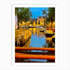 Amsterdam Canals At Dusk Art Print