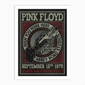 Pink Floyd Wish You Were Here Abbey Road Studios September 12th 1975 Poster Art Print