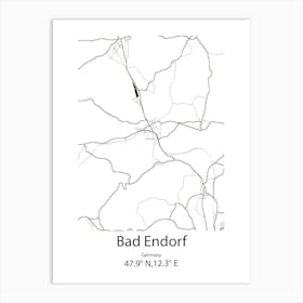 Bad Endorf,Germany Minimalist Map Art Print