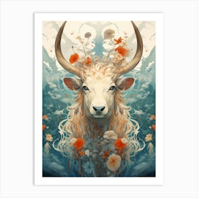 Highland Cow Bull Art Print