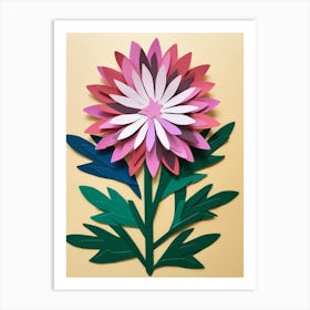 Cut Out Style Flower Art Asters 3 Art Print