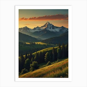 Sunset In The Mountains 21 Art Print