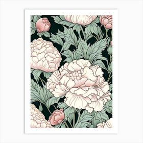 Lower Gardens Peonies 3 Drawing Art Print