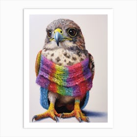 Baby Animal Wearing Sweater Falcon Art Print