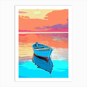 Boat And Sea (1) Art Print