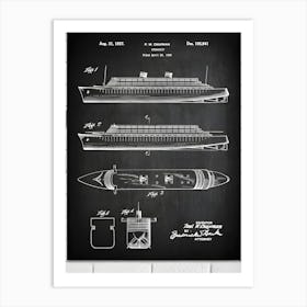 Steamship Patent Print 1937 Chapman Steam Ship Ocean Vessel Steam Boat Print Boat Art Steamship Diagram Patent Print Vb8411 Art Print