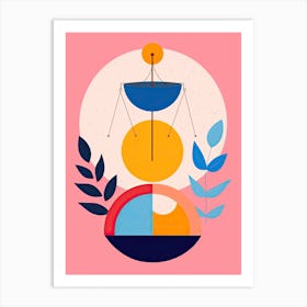 Libra Illustration Zodiac Star Sign 7 Art Print