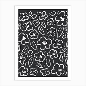 Daisies In Black Art Print