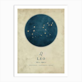 Astrology Constellation and Zodiac Sign of Leo Art Print