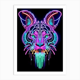 Neon Tiger 3 Art Print