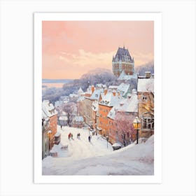 Dreamy Winter Painting Quebec City Canada 3 Art Print