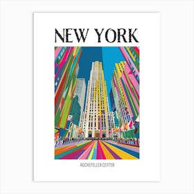 Rockefeller Center New York Colourful Silkscreen Illustration 2 Poster Art Print