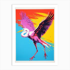 Andy Warhol Style Bird Egret 4 Art Print