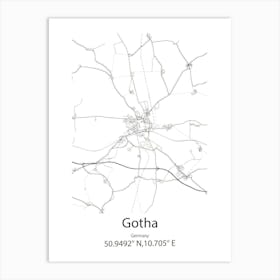 Gotha,Germany Minimalist Map Art Print