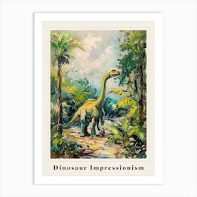 Dinosaur Impressionist Inspired Painting 2 Poster Art Print