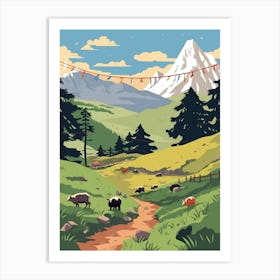 Nepal 2 Travel Illustration Art Print
