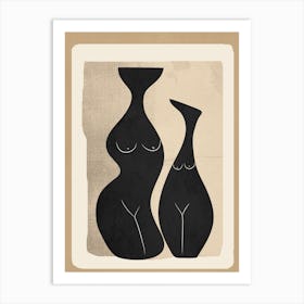 Modern Abstract Woman Body Vases 1 Art Print