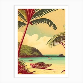 Phu Quoc Island Vietnam Vintage Sketch Tropical Destination Art Print