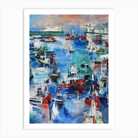 Port Of Surabaya Indonesia Abstract Block harbour Art Print