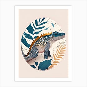 Nodosaurus Terrazzo Style Dinosaur Art Print