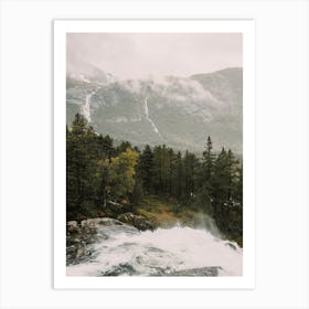 Rushing River In Norway Art Print