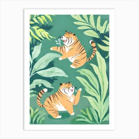 Cute Chubby Tigers 2 Art Print