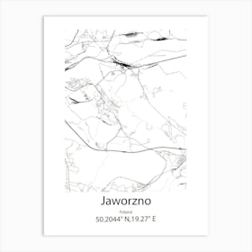 Jaworzno,Poland Minimalist Map Poster