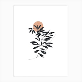 Ink Plant Leaves Art Print