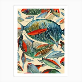 Northern Krill Vintage Graphic Watercolour Art Print