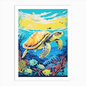 Sea Turtle Exploring The Ocean 6 Art Print