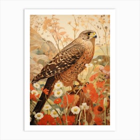 Falcon 2 Detailed Bird Painting Art Print