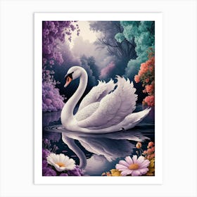 Swan Painting Art Print