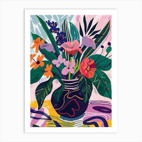 Matisse Inspired, Flowers In A Vase, Fauvism Style Art Print