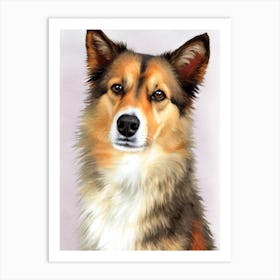 Norwegian Lundehund 3 Watercolour Dog Art Print