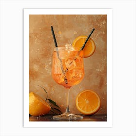 Aperitif Cocktail On A Wooden Table Art Print