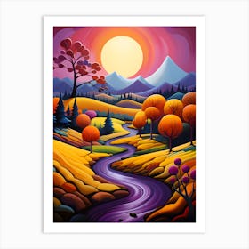 "Enchanted Fall: Vibrant Vistas in Autumn's Embrace" Art Print