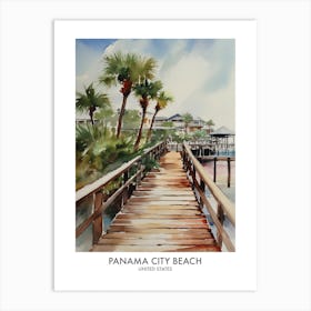 Panama City Beach 2 Watercolour Travel Poster Art Print