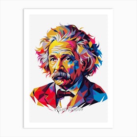 Albert Einstein 1 Portrait WPAP Pop Art Art Print