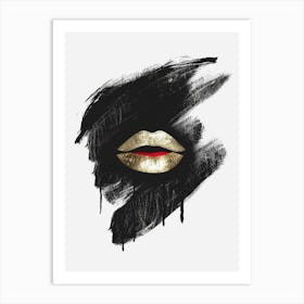 Gold Lips Canvas Print Art Print